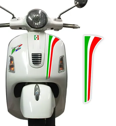 Front Stripe Tricolore Design for Vespa GTS GTV Decal Italian Flag Style